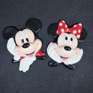 Disney Mickey & Co Enesco Mickey and Minnie Mouse Ceramic Wall Plaque Set VTG